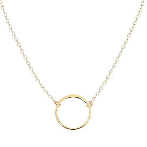 Wild Moonstone Karma Open Circle Necklace, Dainty 14k Gold Filled, Won't Fade