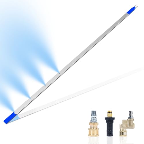 Radiator Cleaning Wand– Radiator Flush Tool, Compatible with Karcher, Cars,Trucks,RVs, Dual Water/Air Cleaning, Includes Nozzles Quick Couplers, Fits 2000+ PSI (24 inch with Karcher Adapter)