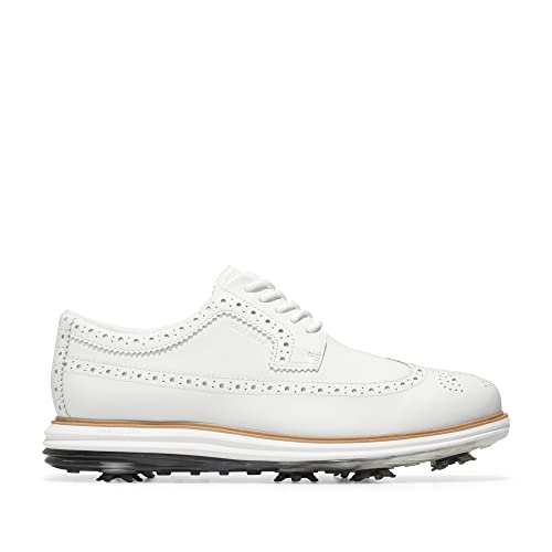 Cole Haan Men's ORIGINALGRAND Tour Golf Waterproof Oxford, Optic White/Natural/Optic White, 9.5