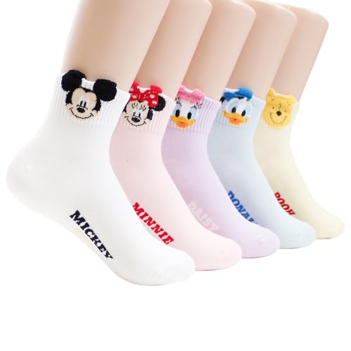 Socksense Cartoon Character Series Women's Original Crew Socks (Monster W_5pairs)