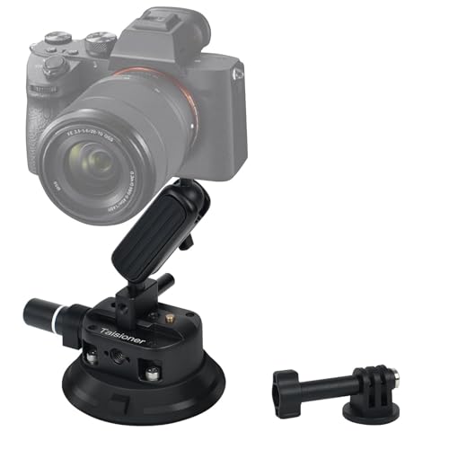4.5"/14cm Camera Suction Cup Mount with Ball Head Quick Release Magic Arm Metal on Car Boat Windshield Window for Camera/DSLR Action Video Shooting