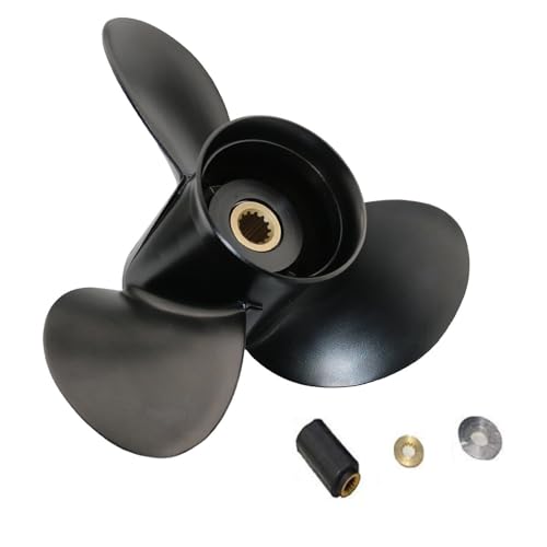 MARKGOO Propeller 13.5X15 Pitch RH 13 Spline Tooth with Hub Kit for OMC Johnson Evinrude V4 Outboard 40-140 HP Boat Motor Engine Parts 3 Blade Aluminum Prop 0765182 765182