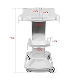 Salon Trolley, Salon Special Cart, Aluminum Alloy Trolley Mobile Stand Assembled For Ultrasonic Cavitation RF Machines Salon Spa Beauty Tattoo Cart Rolling Trolley Hair Instrument Storage Tray (White)