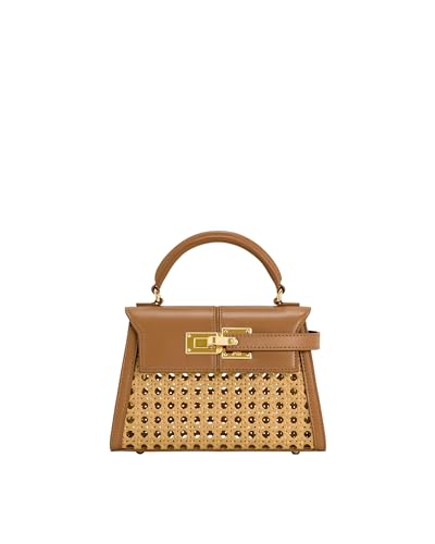 JW PEI Women's Elise Top Handle Bag - Brown Faux Bamboo Woven