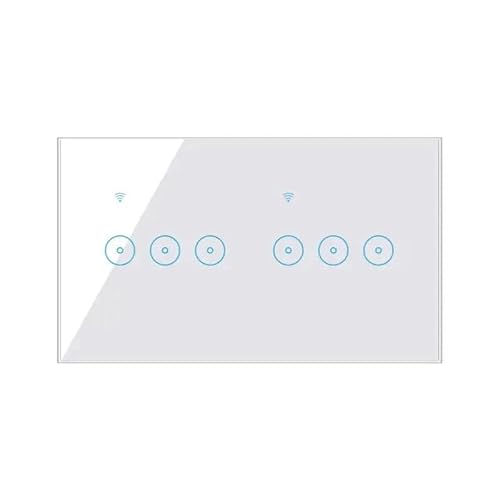 WiFi Ewelink Smart Light Touch Switch EU 4/5/6 Gang WiFi Wall Switch Voice Control Work with Alexa Gogle Home-White 6 Gang