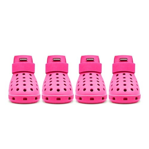 Dog Shoes for Hot Pavement - Dog Shoe for Small & Medium & Large Dogs, Dog Boots Paw Protectors, Easy ON & Off, Non-Slip, Waterproof, Easy-Clean Dog Booties for Beach and Snow (Pink, S)