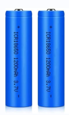 CKWJMUBS 2Pcs 18650 Batteries 3.7V 1200mAh li-ion Top Rechargeable, Li-ion Icr 18650 1200mah 3.7v 4.44wh Rechargeable Batteries,Not AA AAA (Not Flat-top)