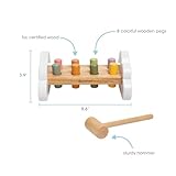 Pearhead Montessori Hammer Bench Toy, Pounding and Hammering Wooden Toy, Early Developmental Interactive Toddler Toy for Ages 1+ Years