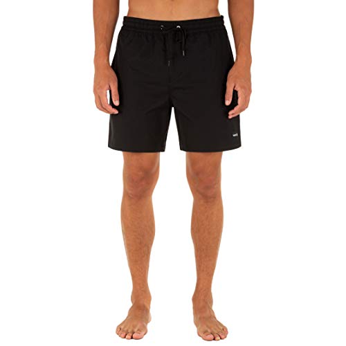 Hurley Men's One and Only 17" Volley Board Shorts, Black, Large