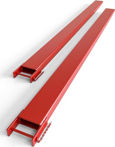 96 Inch Pallet Forklift Extensions, Fork Extensions 5.3 Inch Width,Heavy Duty Fork Extensions 5500 Lbs Capacity for Forklifts, 1 Pair Forklift Lift Extensions for Forklift Truck (96 Inch Length)