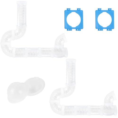 FHDUSRYO DIY Hamster Tunnel Adventure External Pipe, Transparent Connection Track Rat Toy Hamster Cage Accessories for Small Animals Sports Expand Space (White)