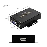 JideTech 1080P VGA to HDMI Converter with 3.5mm Audio Port for PC Laptop Display Computer Mac Projector