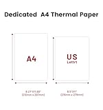 Thermal Paper A4, Thermal Printer Paper for A4 Portable Printer, Advanced Thermal Printing Quick-Dry,Compatible with Phomemo M08F, M832, M833, with Brother A4 Portable Printer, 200 Sheets