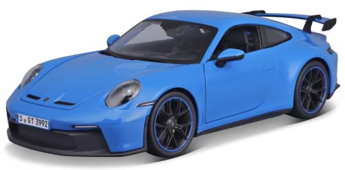 Maisto - 1/18 Scale Model Compatible with Porsche 911 GT3 2022 Die-Cast Scale Model Sports Car Miniature (Blue)