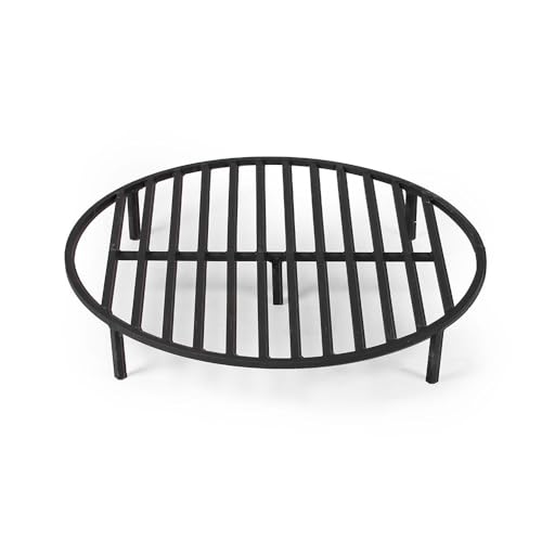TITAN GREAT OUTDOORS Ash & Ember Round Fire Pit Grate, Heavy Duty 1/2in Steel Elevated Log Wood Pit Grate, Burning Fireplace and Firepits (28")