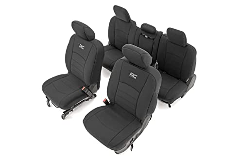 Rough Country Neoprene Seat Covers for Ram 1500 (2009-2018) & 2500 (2010-2018) - Waterproof & UV Resistant, Foam Padded, Front & Rear Seat Cover Set