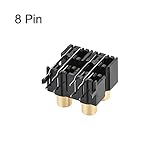 uxcell Concentric Outlet 4 RCA Female Jack 8-Pin Connector Socket Panel Mount 3pcs