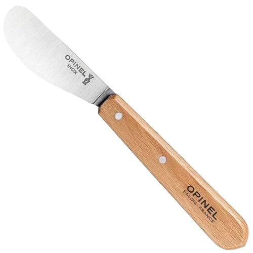 OPINEL Essential No.117 Spreading + Butter Knife, Painted Hornbeam Wood Handles, Made in France (Natural)