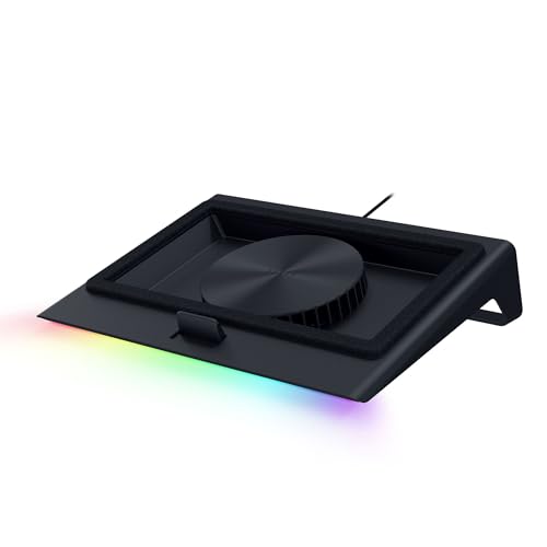 Razer Laptop Cooling Pad: Adaptive Smart - Intelligent Fan Control - Airtight Pressure Chamber - Fits Most Laptops & Macbooks 14” to 18" - Preset & Custom Fan Curves - 3 Port USB Type A - Chroma RGB