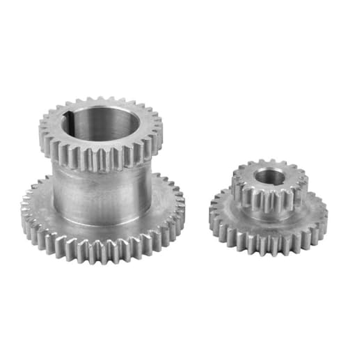2pcs Metal Transmission Speed Gear CJ0618 Teeth Metal Gears Compatible with Lathe Main Shaft Duplicate Double Gear