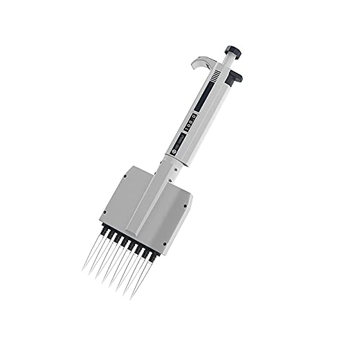 Multichannel Pipette Lab Micropipette Manual Adjustable Micropipette 8 Channels Pipette Autoclavable Pipetter (0.5-10μl)