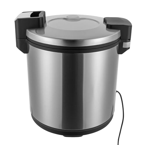 Commercial Rice Warmer 24.3QT/110CUP Portable Rice & Food Warmer Non-stick Inner Pot Electric Rice Warmer for Restaurant Party (Silver)