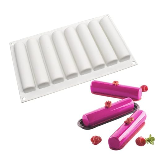 mostsom Silicone Molds Baking Mold for Mousse Cake, Silicone Mold for Chocolate, French Dessert Mold for Pastry Chocolate, Reusable Non-Stick Easy Release Baking Molds (H_ Long Bar)