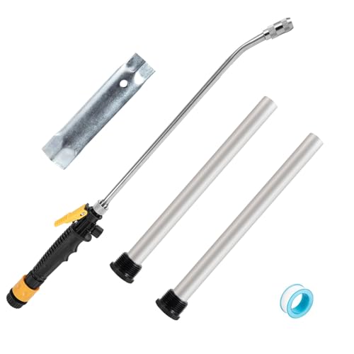 PAMASE 5Pcs RV Water Heater Anode Rod & Flush Wand & Element Socket Set - 9.25"L x 3/4"NPT Thread Magnesium Rod for Suburban, Mor-Flo, with Dual Hex Wrench, Camper Hot Water Tank Cleaning Rinser