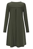 Adeptwool Womens Merino Wool Swing Dress Sleeve Flare with Pockets