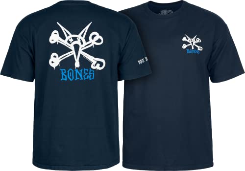 Powell Peralta Rat Bones T-Shirt, Navy, Large