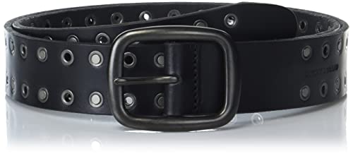 Lucky Brand Men Casual Leather Belt, Grommet and Stud-Black, 38"