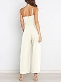 ANRABESS Women Summer Dressy Jumpsuits One Shoulder Sleeveless Casual Wide Leg Pants Romper Jumper 2025 Trendy Outfits White Large