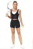 THE GYM PEOPLE Womens High Waisted Running Shorts Quick Dry Athletic Workout Shorts with Mesh Liner Zipper Pockets (Black, Medium)