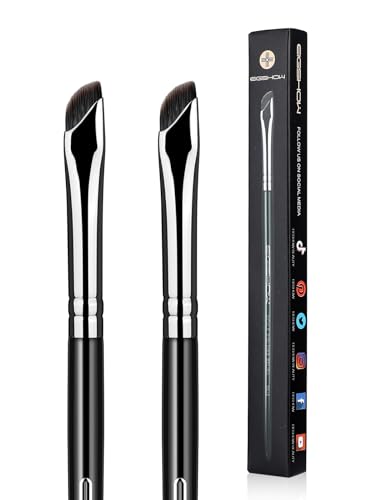 EIGSHOW Eyeliner Brush Gel Eyeliner Makeup Brush for Precise Eye Liner Eyebrow Eyelid Ultra Thin with Curved Bristle (E865 2Pieces)