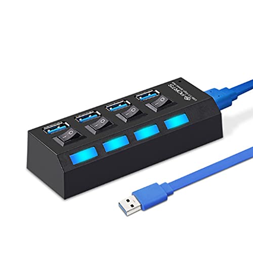 USB 3.0 Hub USB Hub 3.0 Multi USB Splitter 3 Hab Use Power Adapter 4 Port Multiple Expander USB3 Hub with Switch for PC