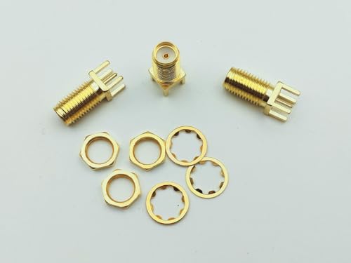 RKEBK for 100Pcs 13mm SMA Female Jack Panel Mount PCB Straight Solder RF Coax Connector