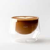 KRUVE IMAGINE Coffee Cups - Handcrafted Double-Wall Glass Cups (Set of Two, 8.5oz/250ml) - Perfect for Latte Art and Espresso - Durable Borosilicate Glass - Ideal Gift for Coffee Mugs Lovers - Latte