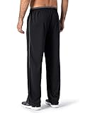 MAGNIVIT Men's Track Pants Open-Bottom Sweatpant Performance Active Pant Loose-Fit Black/Grey