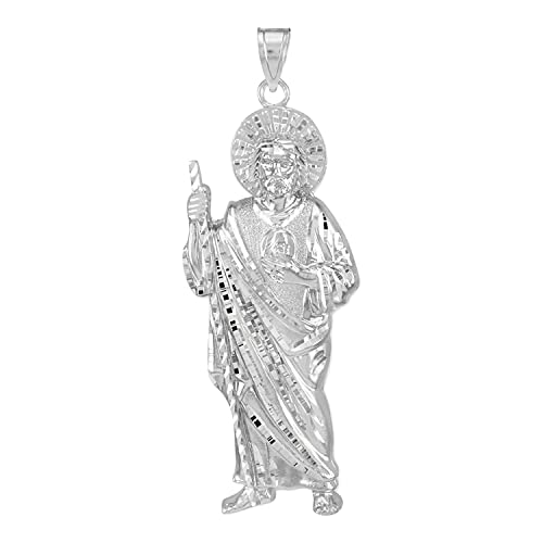 Claddagh Gold .925 Sterling Silver 4-1/4" Christian Saint Jude Thaddeus Patron Saint of Lost Causes Charm Pendant