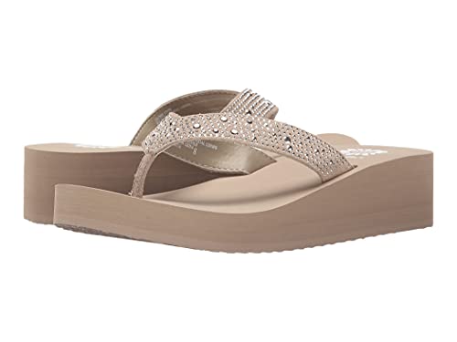 Yellow Box womens Africa Wedge Flip Flop, Taupe, 9 US