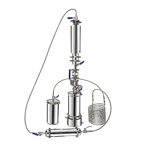 HNZXIB Closed Loop Extractor 1LB Stainless Steel Vacuum Chamber/Tube with Tripod Used to Extract from Plant Leaves，Closed Loop Extractor Vacuum Chamber Tube Closed Loop Extraction System (1LB)