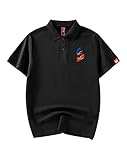 Niepce Inc Japanese Streetwear Phoenix Embroidery Men's Polo Shirts (as1, Alpha, x_l, Regular, Regular, Standard, Black3)