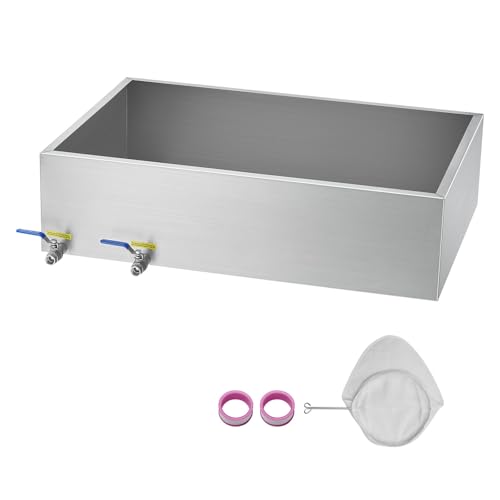 Happybuy Maple Syrup Evaporator Pan, 35 Gallon, 509 Cups of 8.8oz Maple Syrup, Flat Evaporator Pan with 2 Valves and 3 Heating Methods, 304 Stainless Steel for Home, Outdoor, Silver