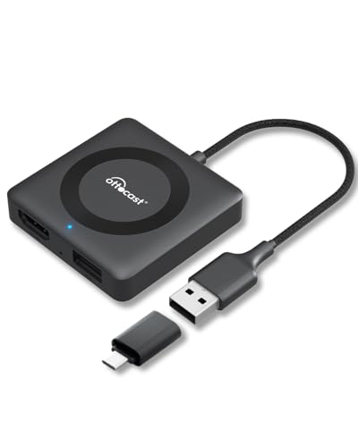 Ottocast Car TV Mate Max - 2025 Fire TV Stick Converter with Wireless CarPlay Android Auto, HD HDMI Car Adapter Cast Video/Game to Car, Works for Wired CarPlay Cars and Most Streaming Devices
