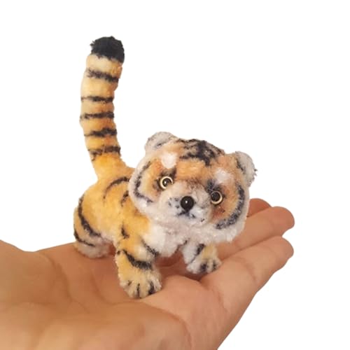YJIUYUANQ Full Range of Plush Tiger Wool Iron Wire Twist Stick Thread DIY Crafts Kit Needle Felting Kit Sewing kit