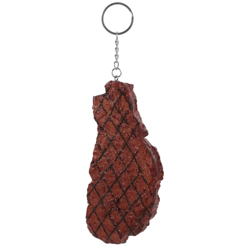 UPKOCH 1:1 Steak Keychain Fake Artificial Steak Key Ring Simulation Food Key Pendant Bag Purse Charms for Bag Purse Backpack Car Birthday Holiday Party Favor