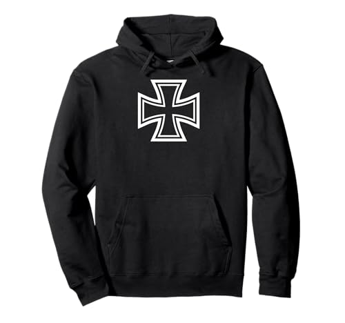 German Iron Cross Front & Back Print Pullover Hoodie