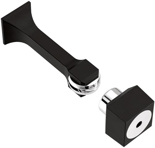 Franklin Brass Classic Edge (2-Pack) 3" Magnetic Door Stop Matte Black Magnetic Door Catch Stoppers for Bottom of Door Holder to Keep Door Open Protects Wall Solid Rigid Magnet Door Stop B47313K-FB-C