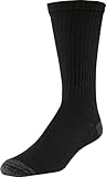 Gildan Men's Polyester Half Cushion Crew Socks, 12-Pairs, Black, Shoe Size: 6-12