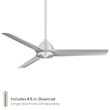 WAC Smart Fans Mocha Indoor and Outdoor 3-Blade Smart Home Ceiling Fan 54in Brushed Aluminum with Remote Control works with Alexa and iOS or Android App